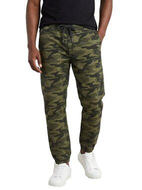 Levis Denizen Mens Camo Pants  Large Joggers Fatigues Pull On Tapered Army Green